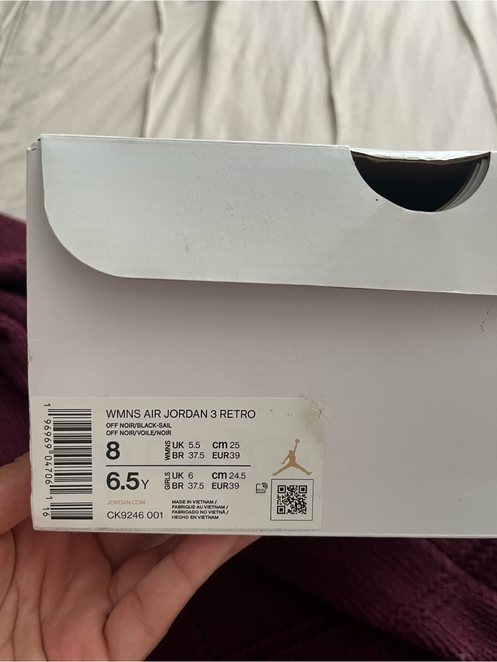 WMNS Air Jordan 3 Retro-Worn Once - Picture 7 of 7